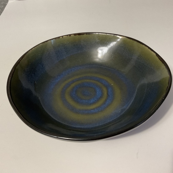 Wicker Emporium Ceramic Green Blue Swirl Bowl - Picture 2 of 7